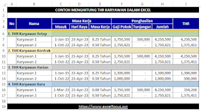 Cara Menghitung THR Dalam Excel